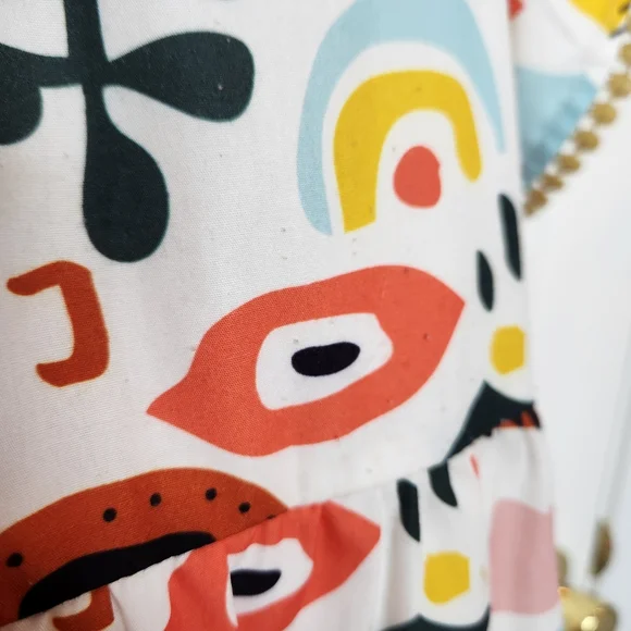 THML Multicolor Dress Flutter Sleeve with Abstract Design Size Small - Picture 4 of 11